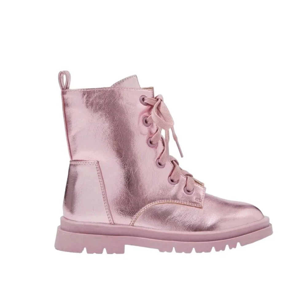 Cotton On Combat Lug Boot || Pink Holographic